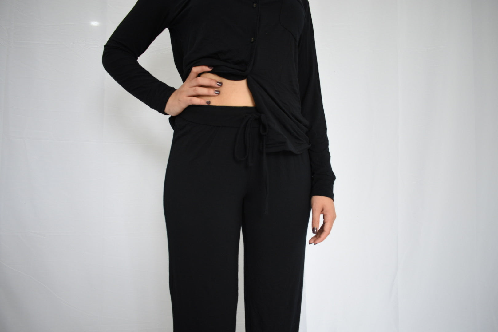COMFORT PYJAMA BOTTOMS - JET BLACK